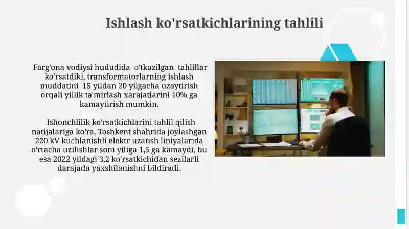 Elektr ta’minotida tizimida ishonchlilik darajasini optimallashtirish va texnik-iqtisodiy tahlili 4