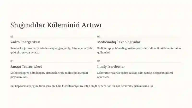 Radioaktiv shıǵındılardıń máseleleri hám olardı sheshiw jollari 4