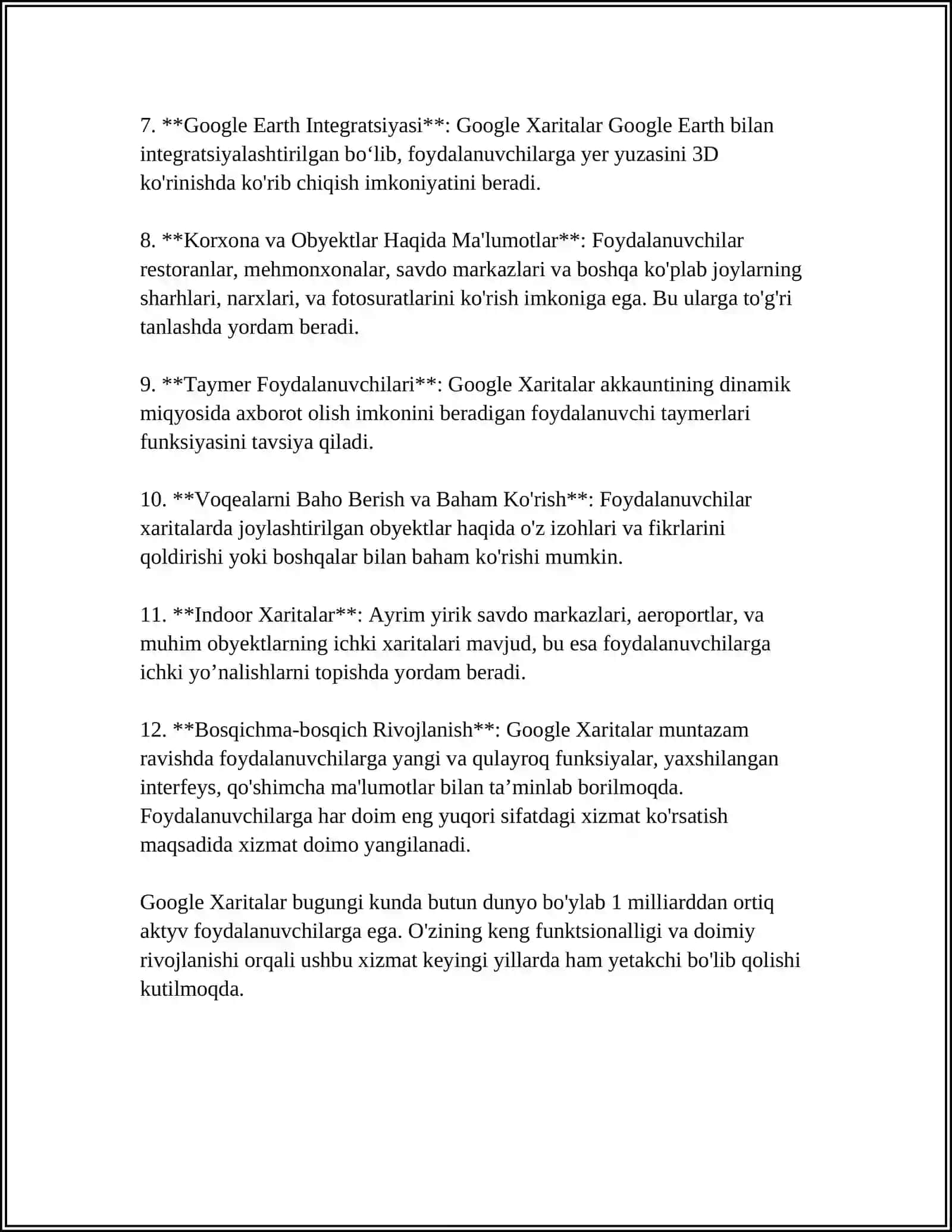 GOOGLE MAPS XIZMATI. JOYLASHGAN O‘RIN BO‘YICHA MAP YO‘NALISHLARINI ANIQLASH. MAPGA MARKER QO‘SHISH 4
