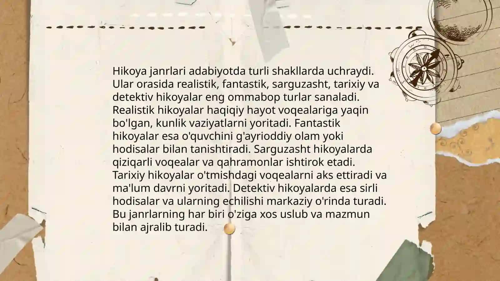 Hikoya qilib berish turlari va matodlari 4
