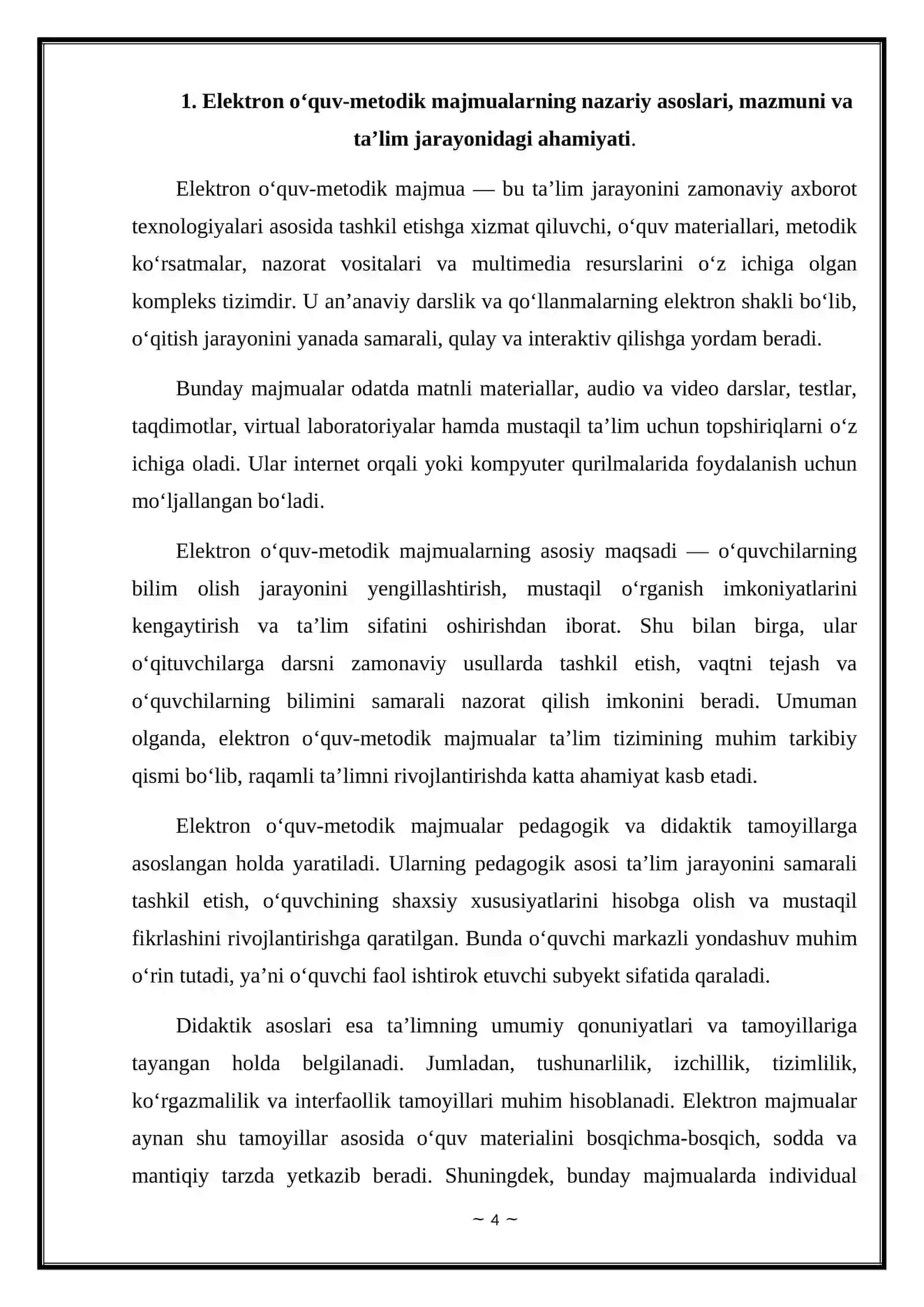 Web-texnologiyalar va interfaol multimedia vositalari yordamida elektron o‘quv-metodik majmualar yaratish 4