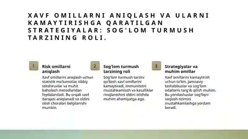 Salomatlikka tasir etuvchi xavf omillar va ularni bartaraf etish yollari 4