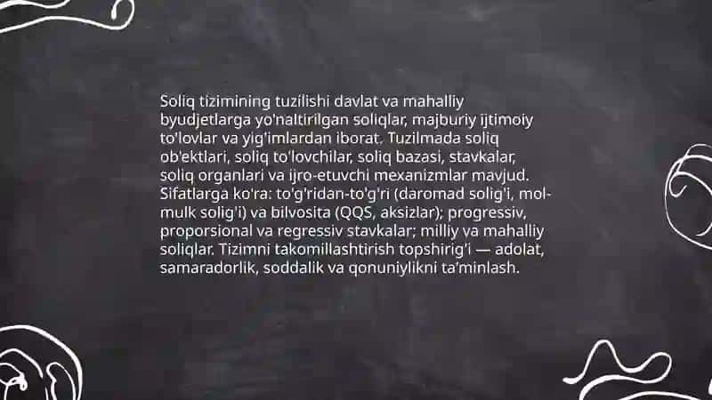 Soliqlar ularning turlari va takomillashtirish vazifalari 4