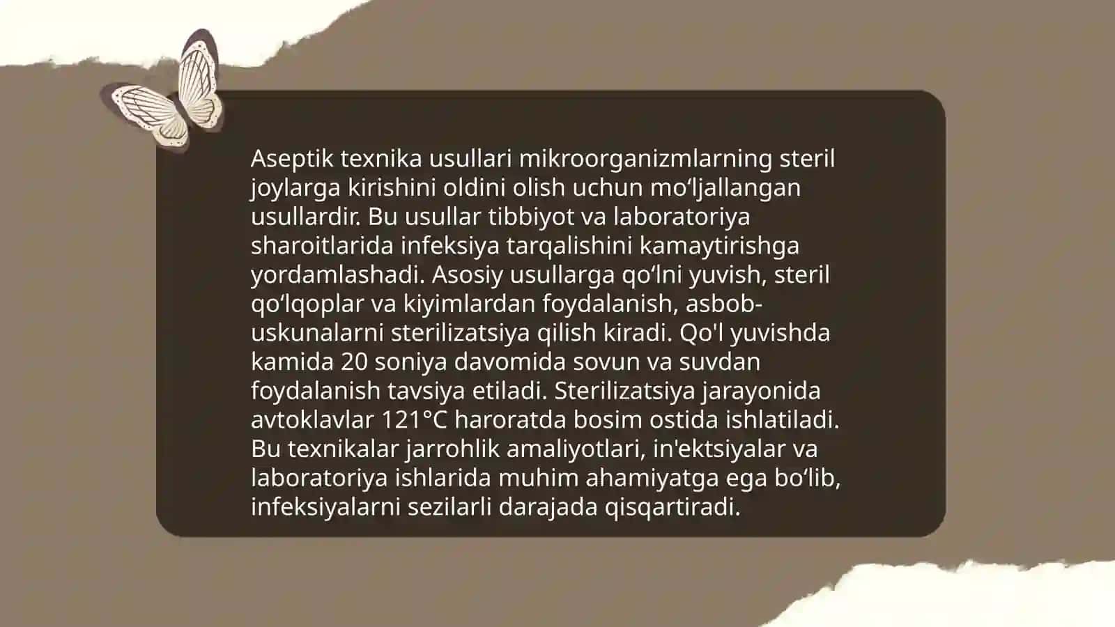 Aseptik va antiseptika uchun qoʻllaniladigan vositalar 4