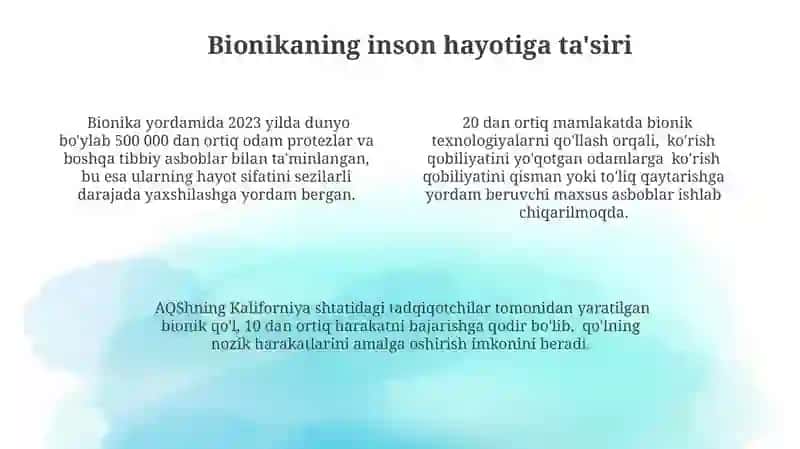 Bionika asoslari va uni inson hayotidagi o‘rni 4
