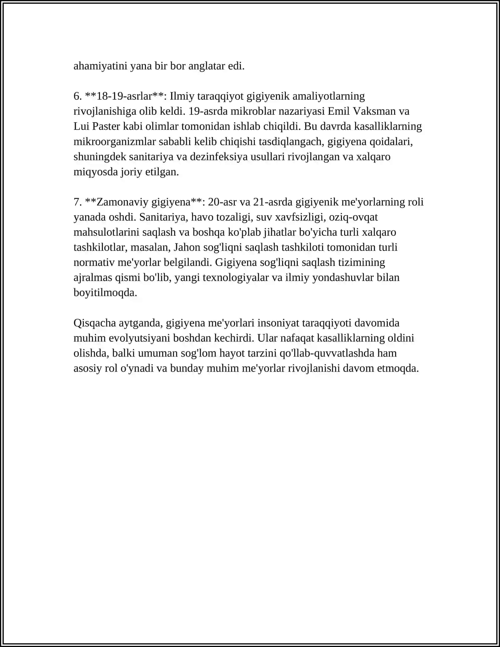 GIGIЕNIK MEYORLASHTIRISH HAQIDA TUSHUNCHA 4