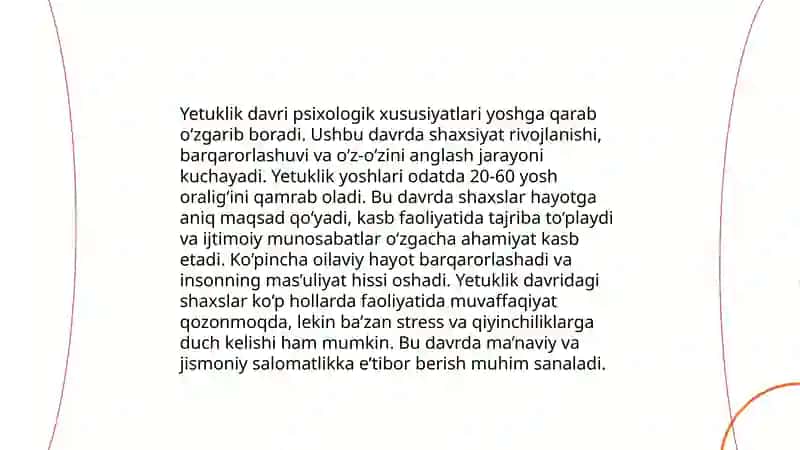 Yetuklik davri psixologiyasi. Gerontopsixologiya 4