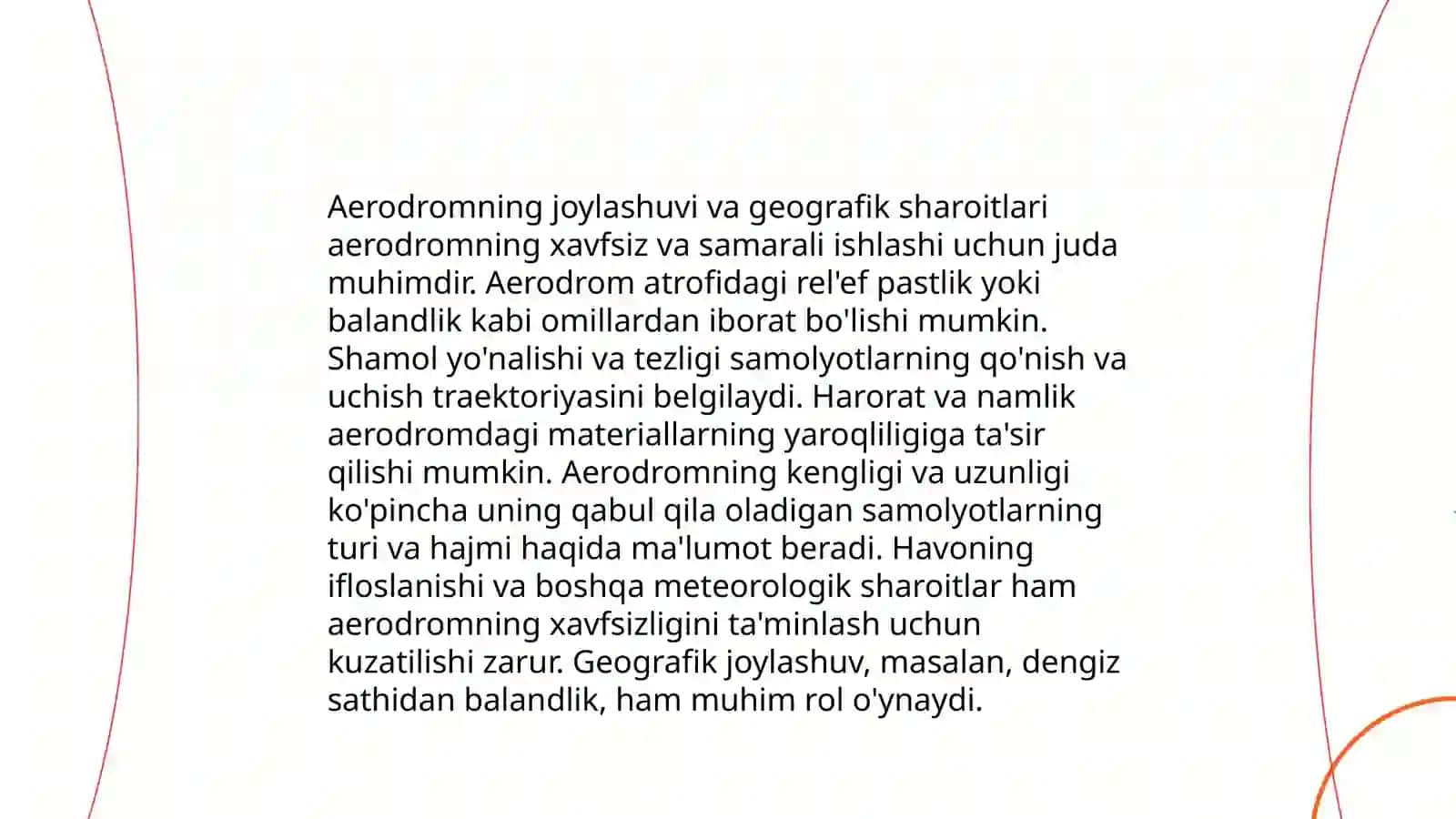 Aerodrom uchish va qo'nish yo'lagini loyihalashda shamol yo'nalishini inobatga olish 4