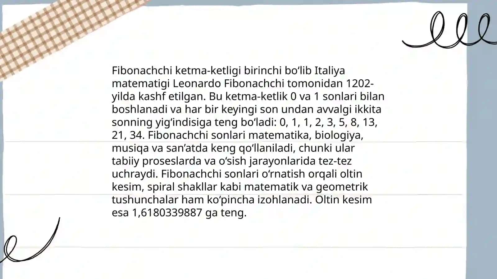 Fibonacci sonlari 4
