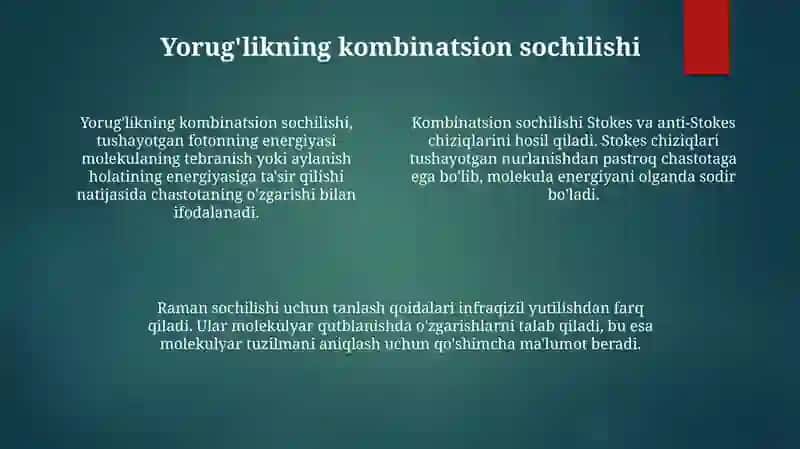 Yorug'likning kombinatsion sochilishi 4