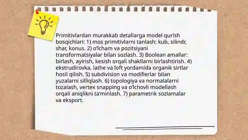 Parametrik modellashtirish asoslari va detal yaratish 4