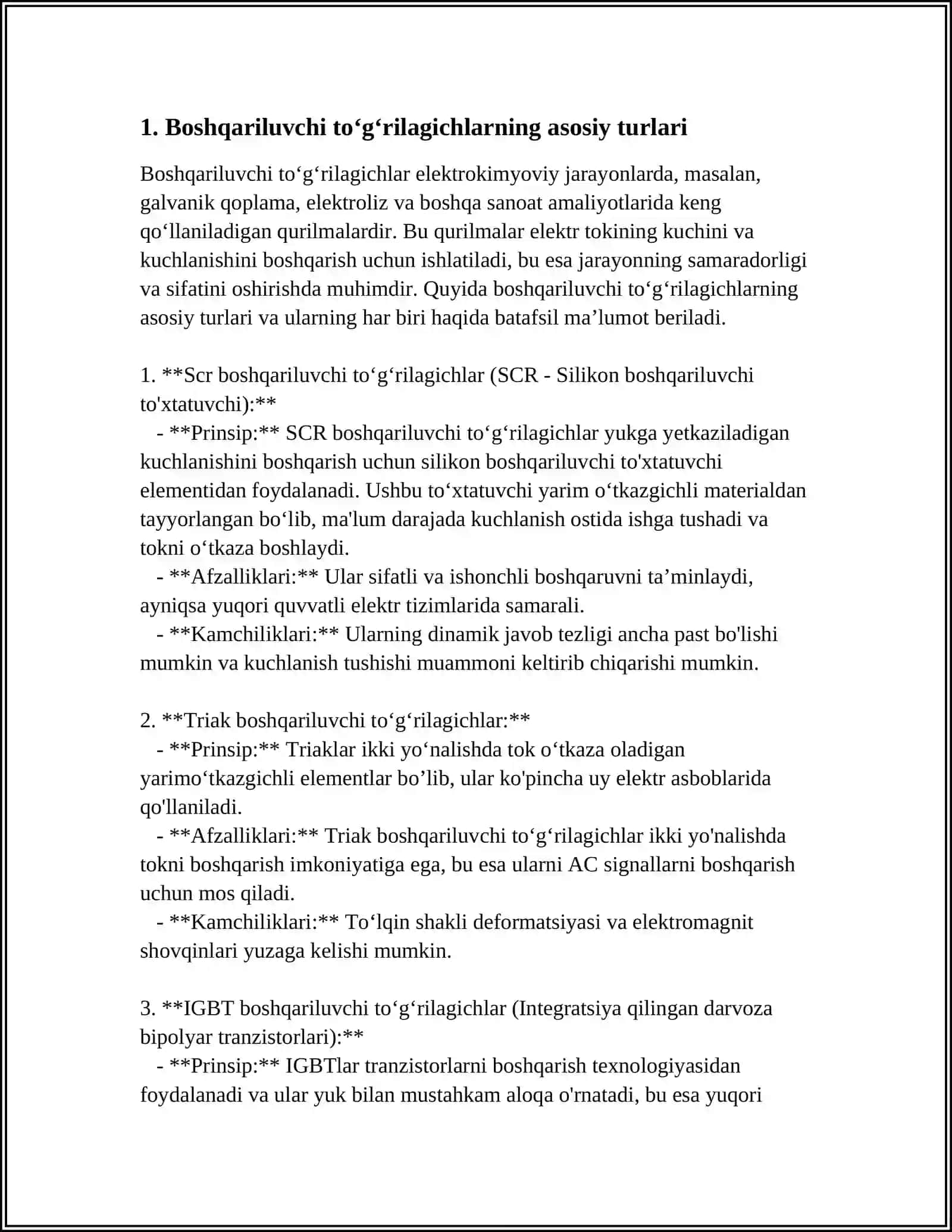 BOSHQARILUVCHI TO'G'IRLAGICHLAR 4