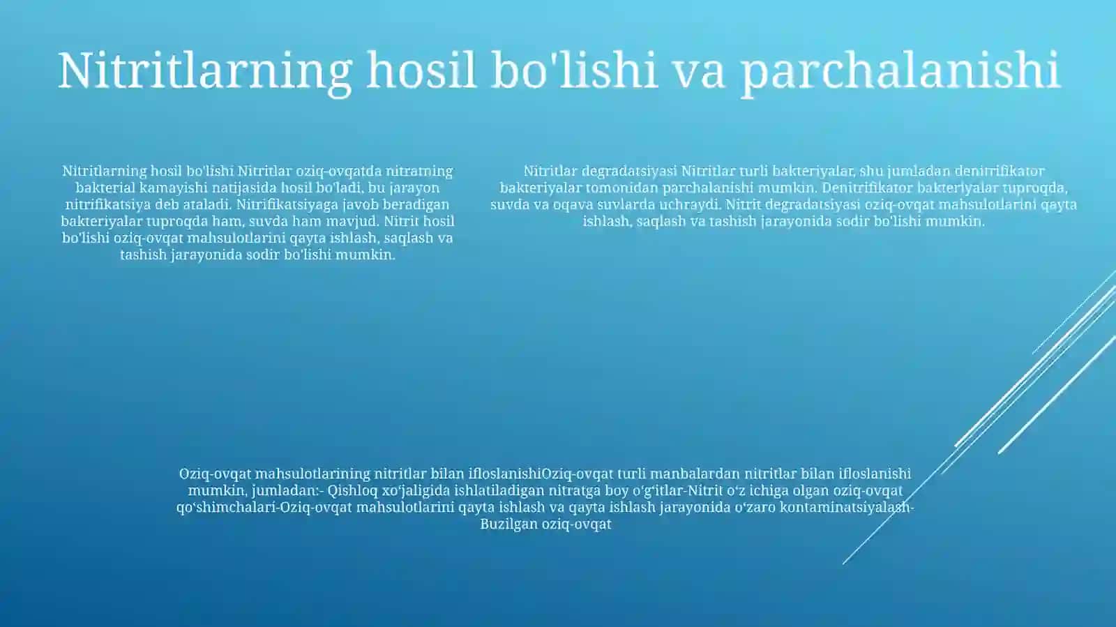 Оziq-Оvqаt Mаhsulоtlаrining Nitritlar Va Nitritrobirikmalari Bilan Ifloslanishi 4