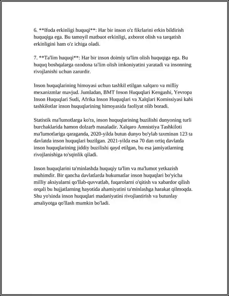 INSON VA HUQUQ XIZMAT YOZISHMALARI 4