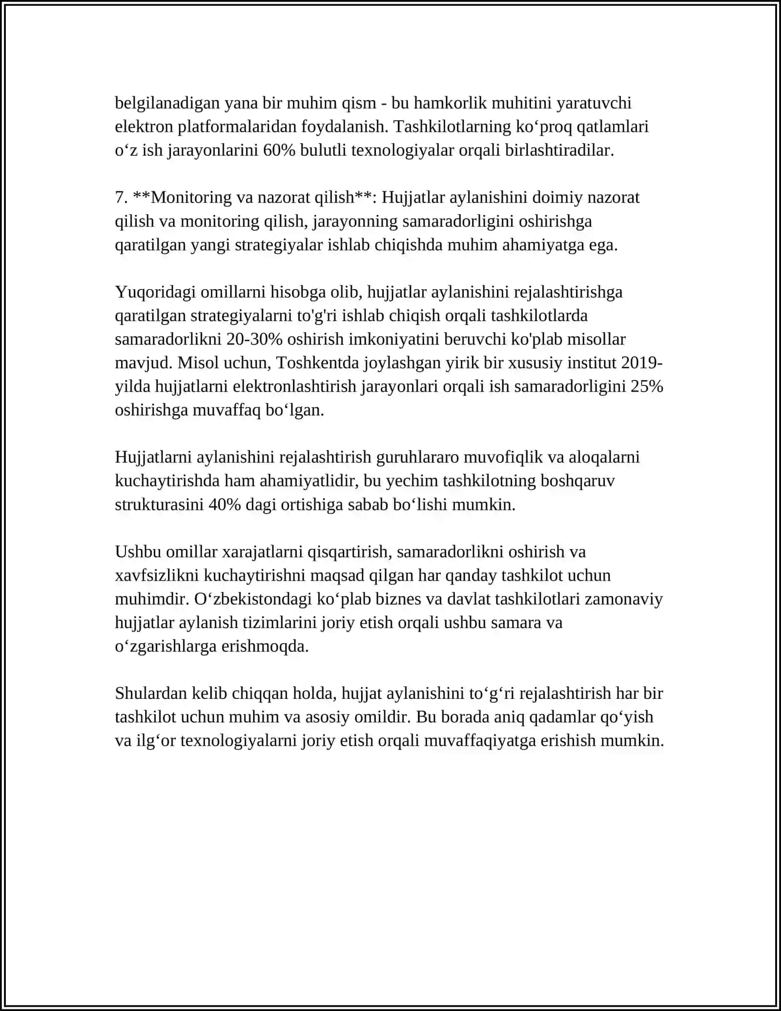Hujjatlar aylanishini rejalashtirish 4