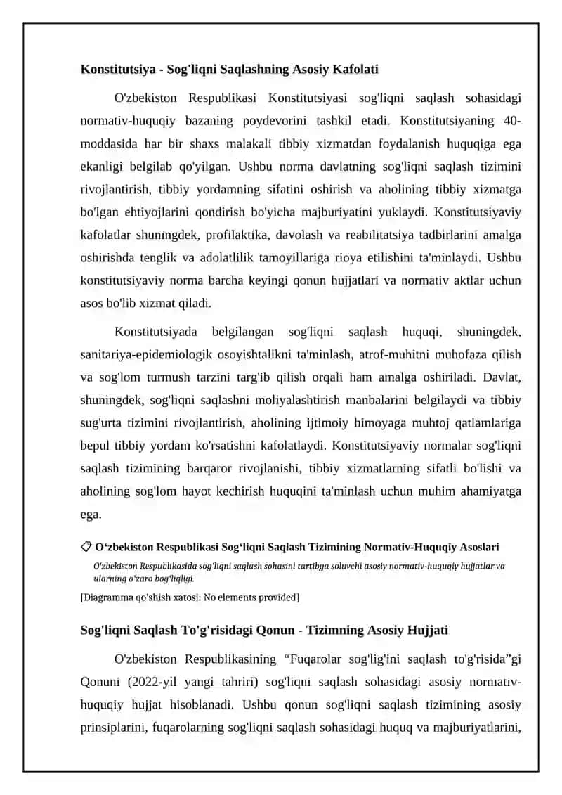 O`zbekiston respublikasida Sog`liqni saqlash tizimi faoliyatining me`yoriy xuquqiy asoslari 4