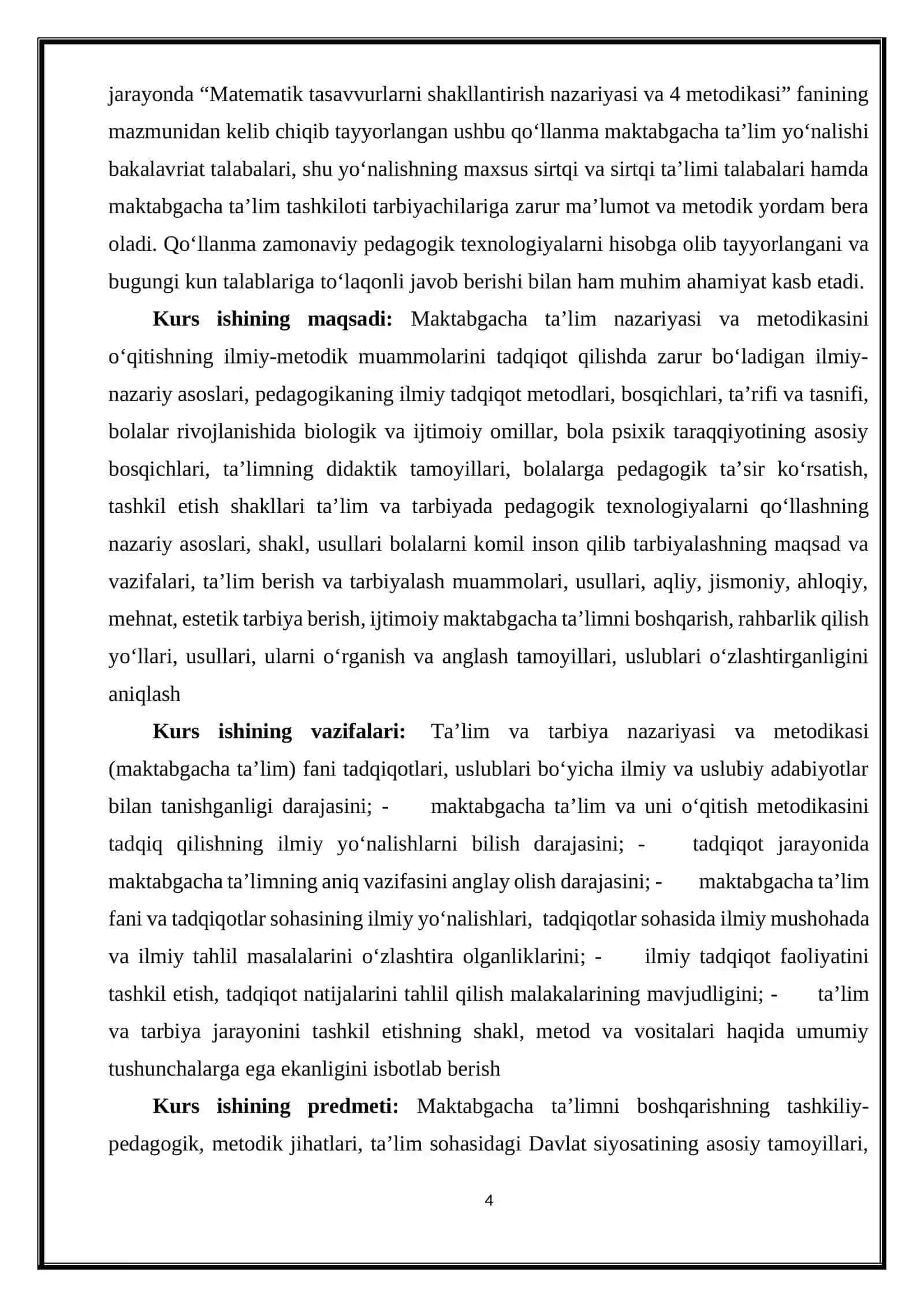BOLALARDA ELEMENTAR MATEMATIK TASAVVURLARNI SHAKILLANTIRISH 4