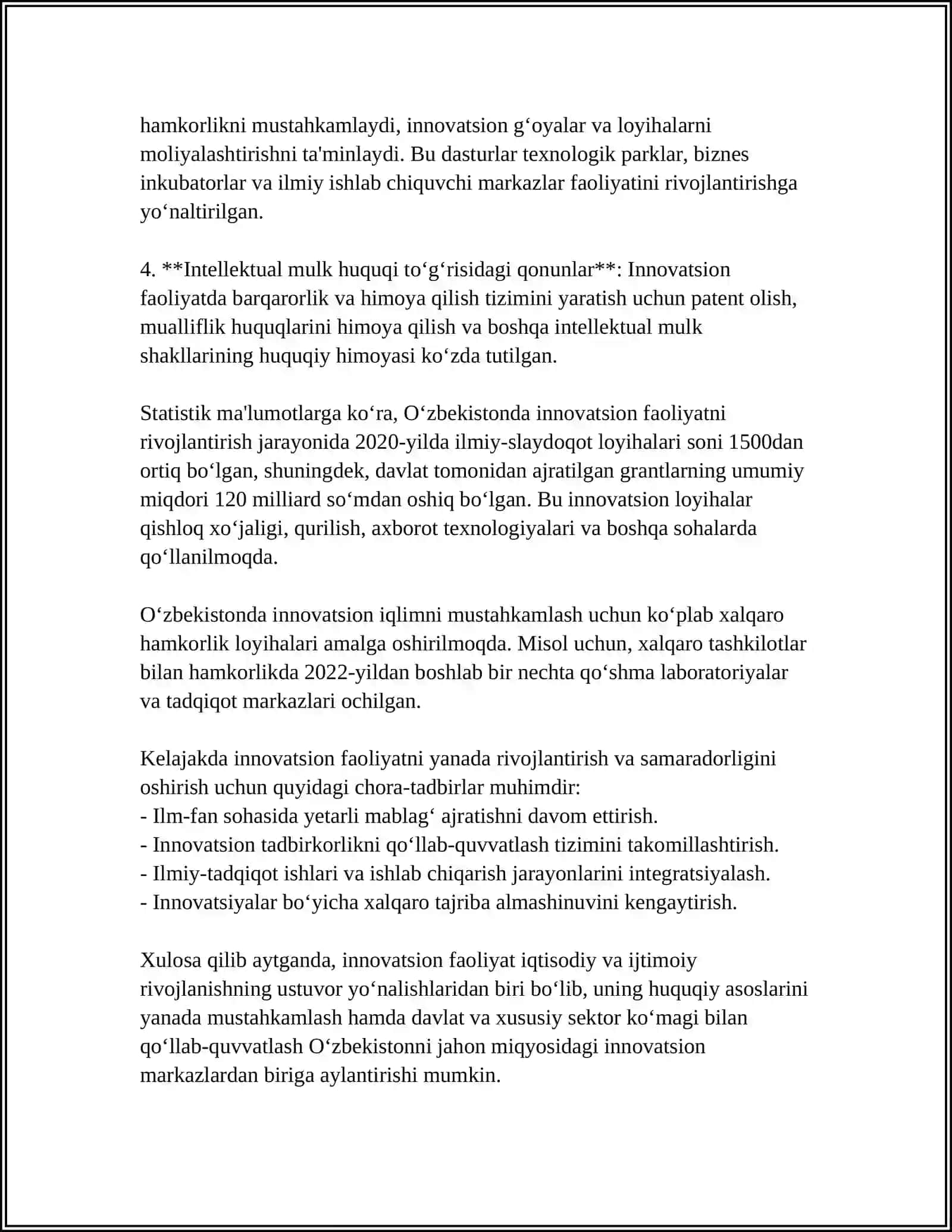 INNOVATSION FAOLIYATNI TARTIBGA SOLISHNING HUQUQIY ASOSLARI 4