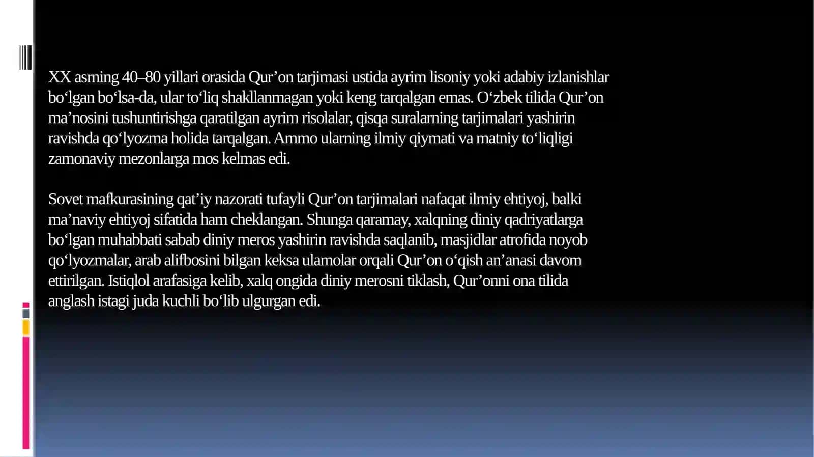 Mustaqillikyillarida Qur’onning o‘zbektiliga tarjima qilinishi va tafsirlari haqida 4