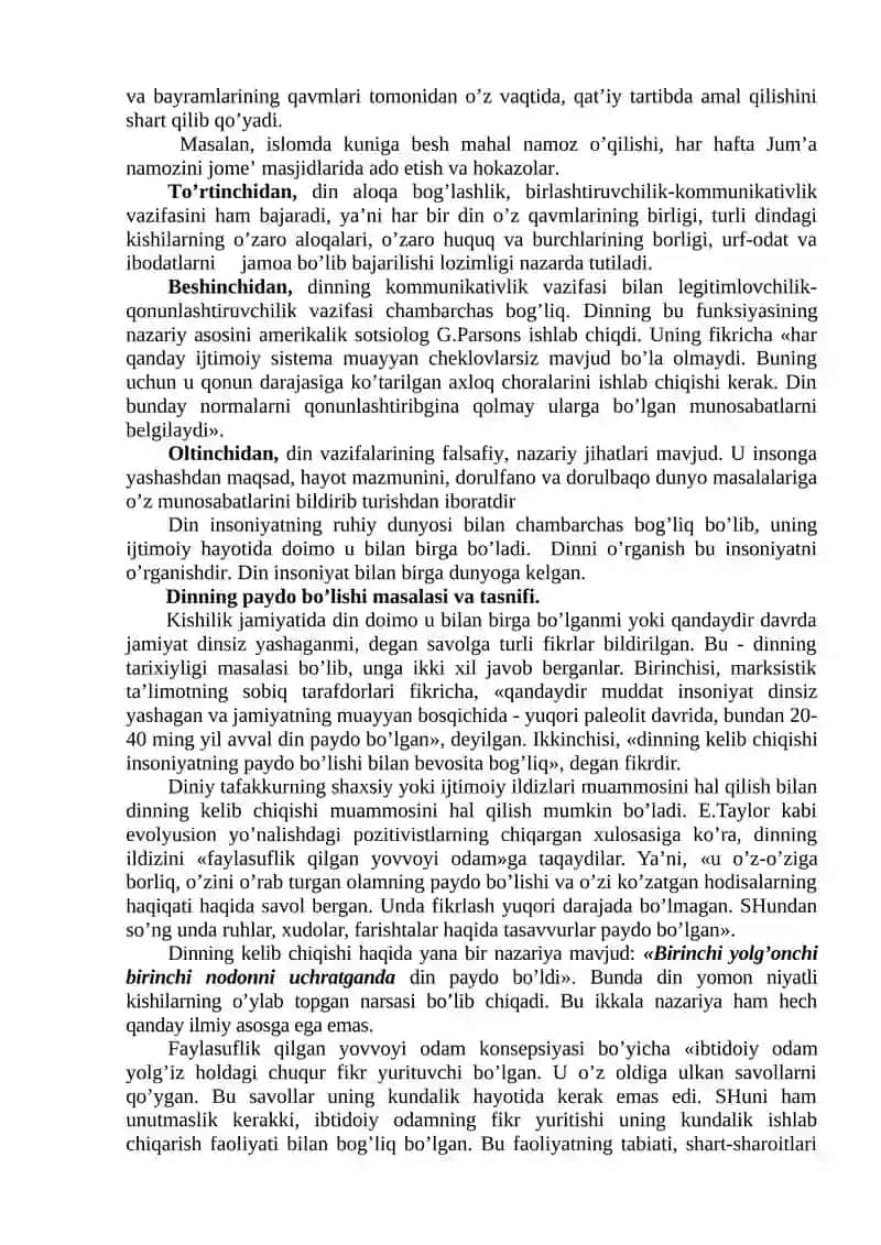 Din ijtimoiy madaniyat hodisa sifatidagi ahamiyati 4