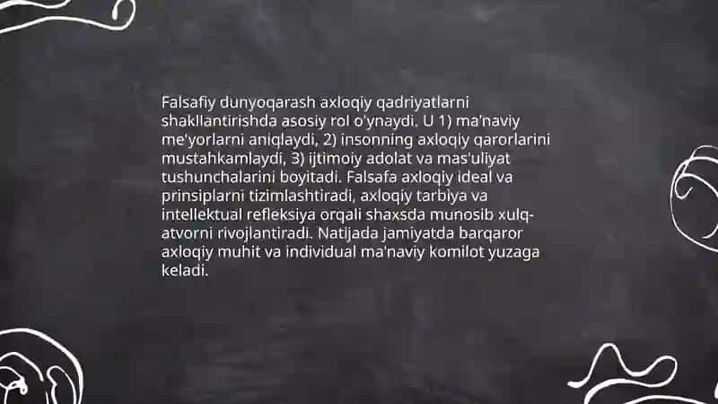 Insonning ma'naviy komolotida falsafiy dunyoqarashning roʻli 4