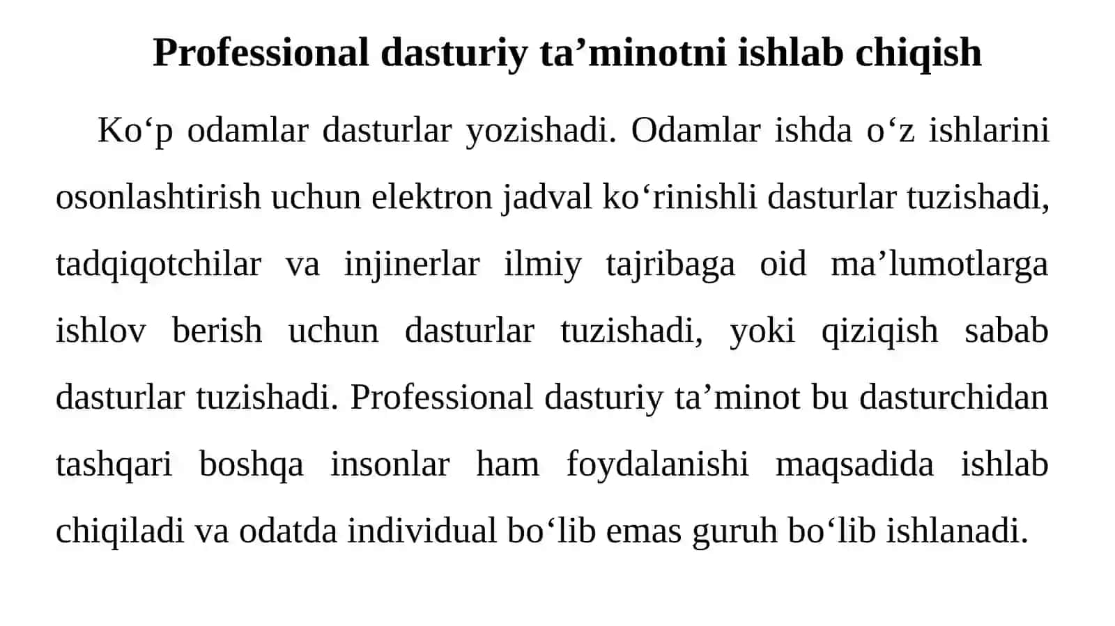 Dasturiy injiniringa kirish. Talablarni ishlab chiqish va modellashtirish 4