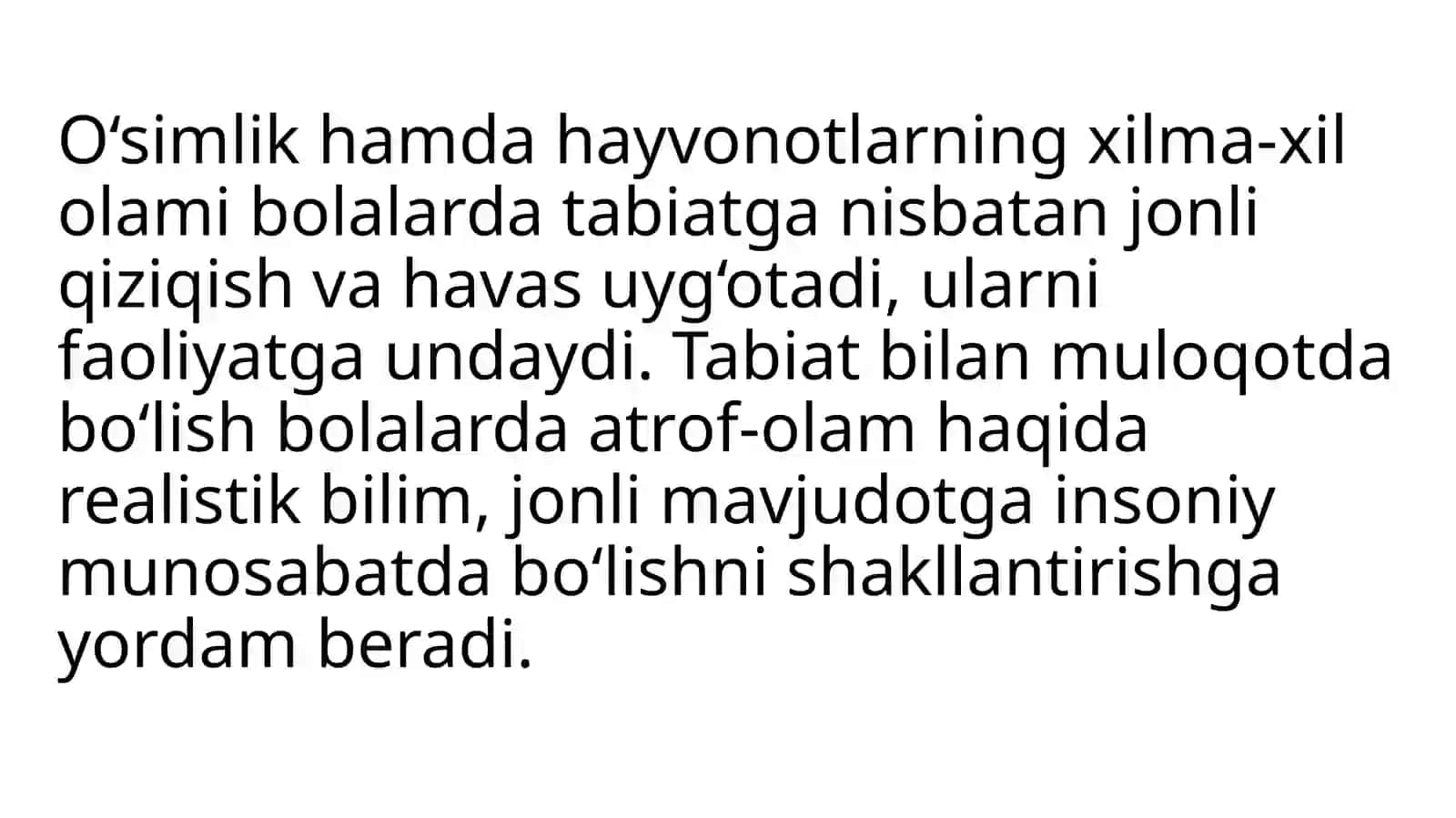 Maktabgachata’limda bolalarni tabiat bilan tanishtirishning nazariy asoslari va tabiathaqidatushuncha 4