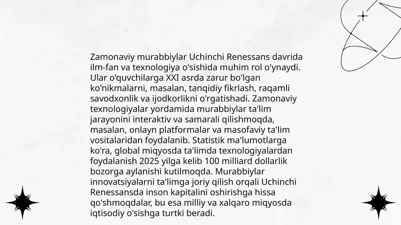 Uchinchi Renessansni bunyod etishda murabbiy va tarbiyachilarning o'rni 4