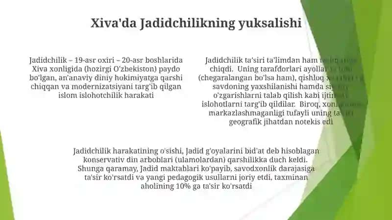 Xiva xonligida jadidchilik harakati 4