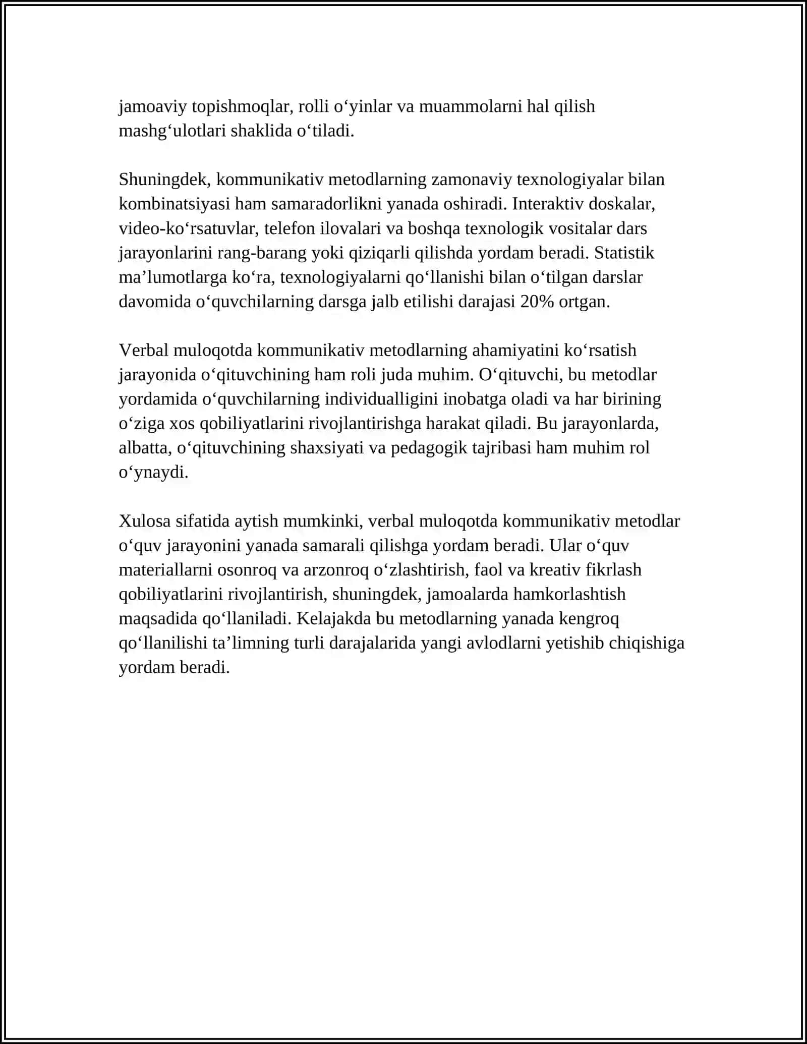 VERBAL-KOMUNIKATIV METODLAR VA UNI TASHKIL ETISHNING PSIXOLOGIK QONUNIYATLARI 4