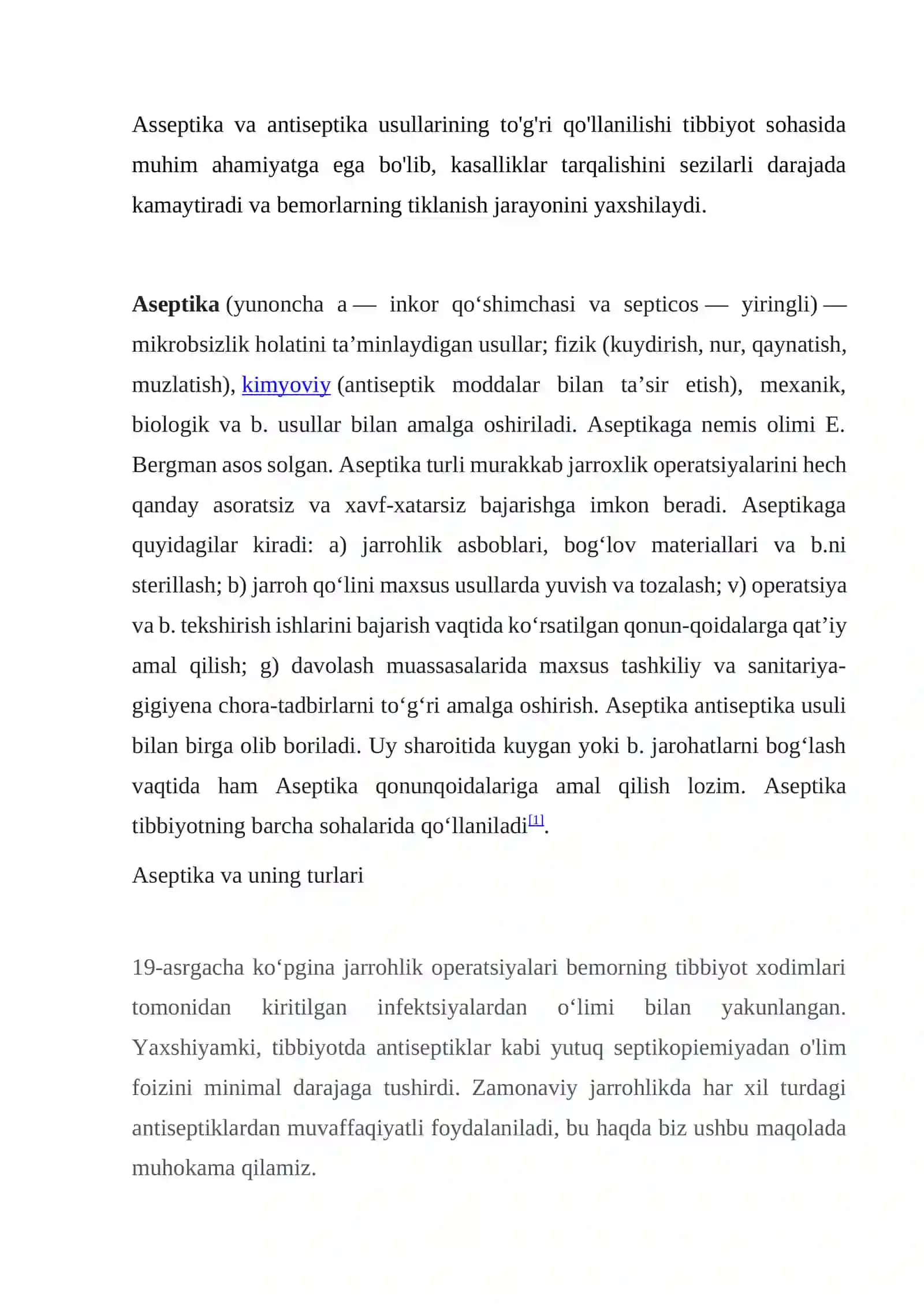Asseptik va antiseptik eritmalar haqida 4