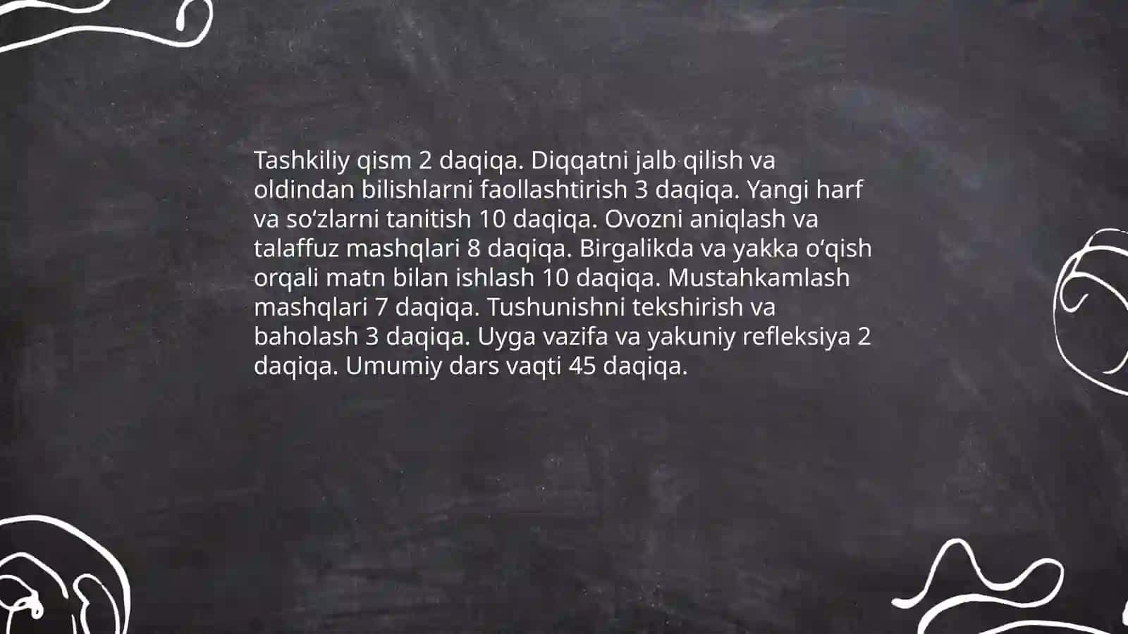 Savod o'rgatishning asosiy davri o'qish darsi uchun metodik tavsiyalar ishlab chiqish 4