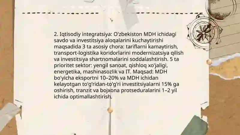 O'zbekistonnning MDH dagi urni va mavqeining oshib borishi 4