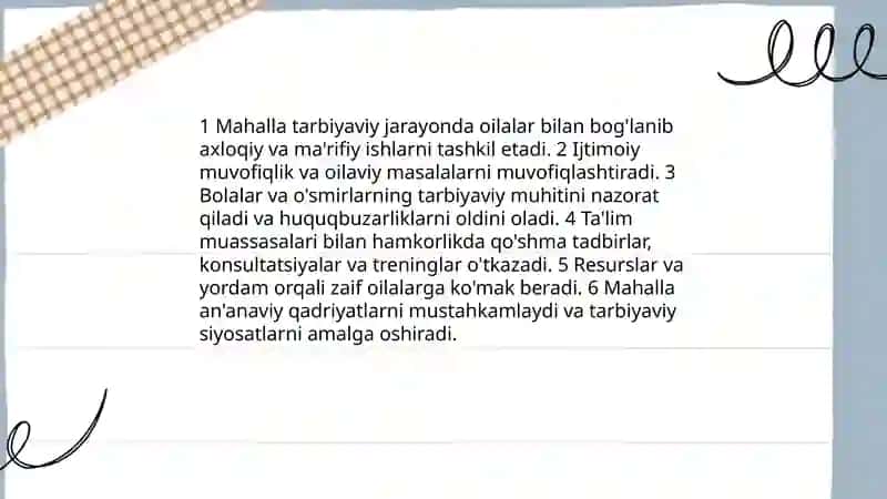 Tarbiya jarayonida oila, mahalla va ta'lim muassalarining õzaro hamkorligi 4