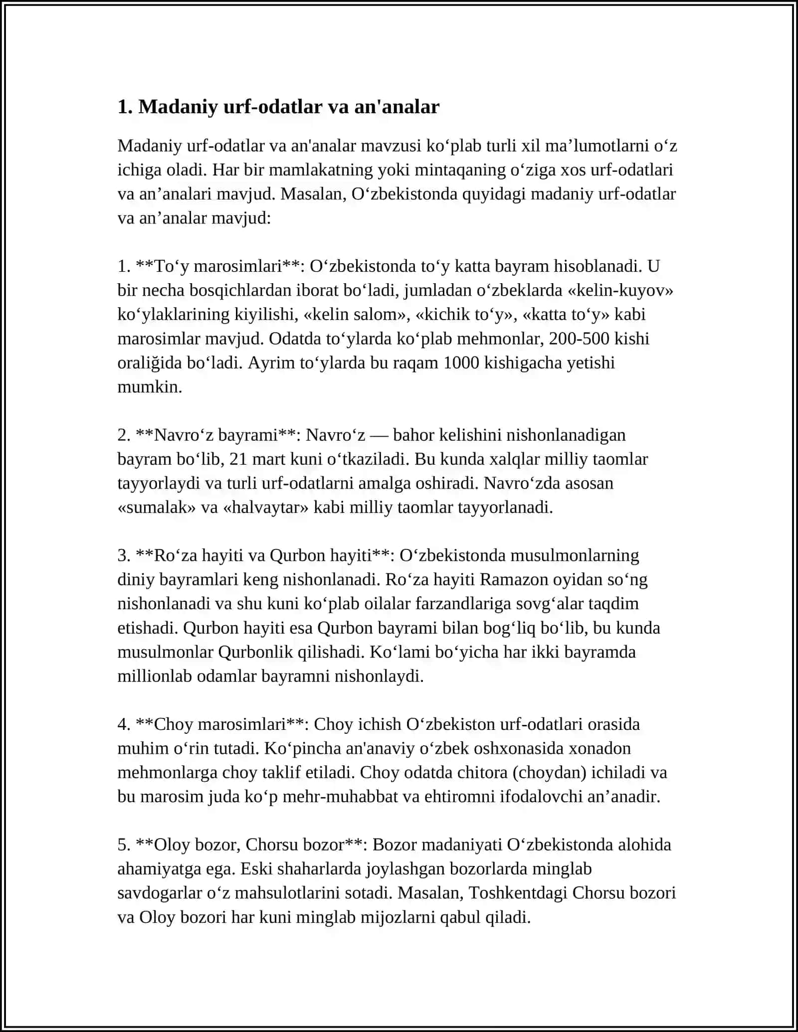 DUNYO XALQLARI ORASIDAGI UMUMIYLIK VA FARQLAR 4