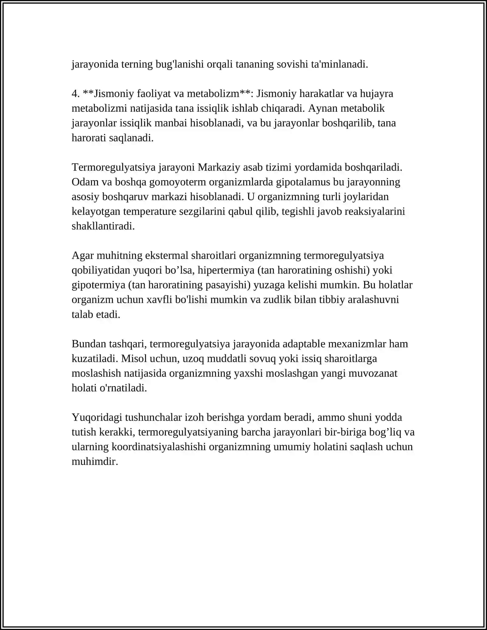 PIROGEN MODDALAR TERMOREGULYATSIYA JARAYONIDAGI AHAMIYATI 4