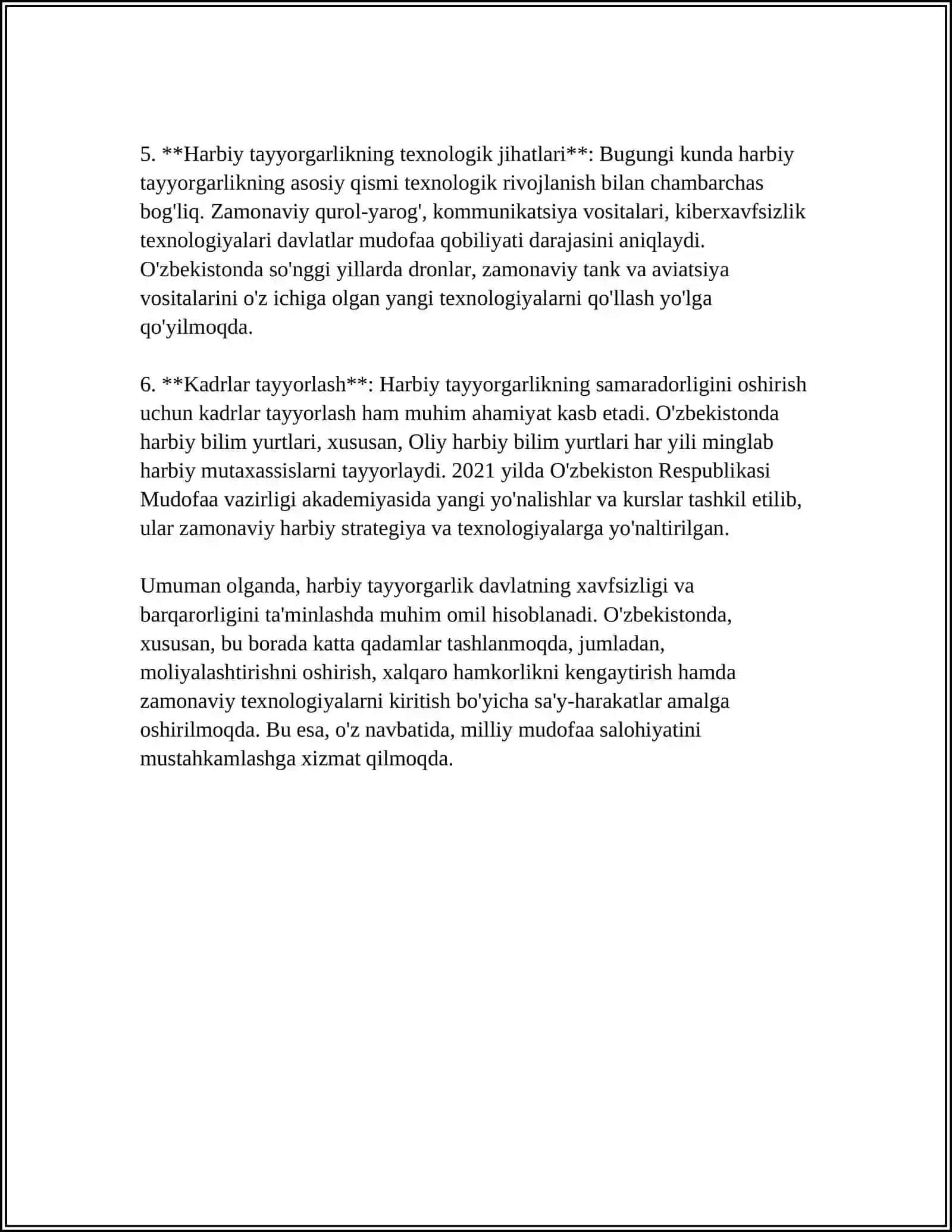 OʻZBEKISTON RESPUBLIKASI MILLIY UNIVERSITETI HARBIY TAYYORGARLIK OʻQUV MARKAZI KAFEDRASI 4