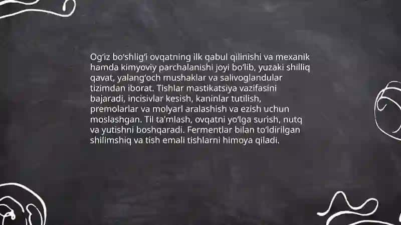 Ovqat hazm qilish organlarining tuzilishi va funksiyasi 4