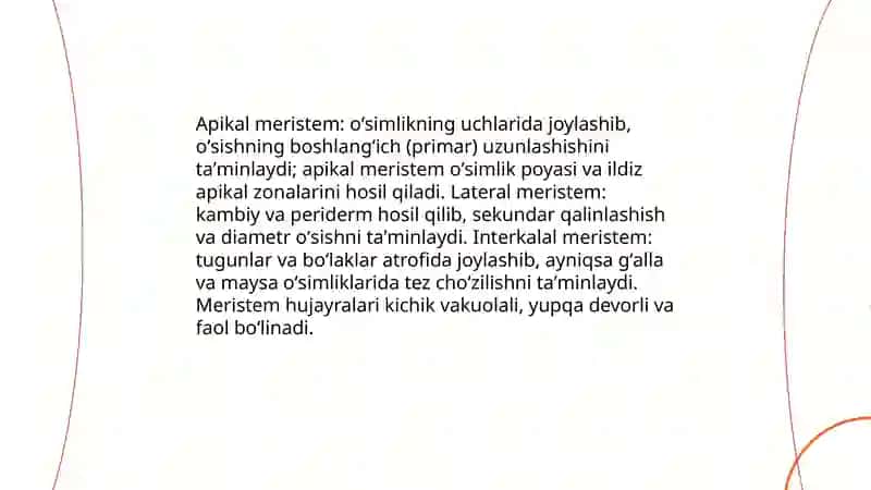 Oʻsimlik toʻqimalari va ularning klassifikatsiyalari 4