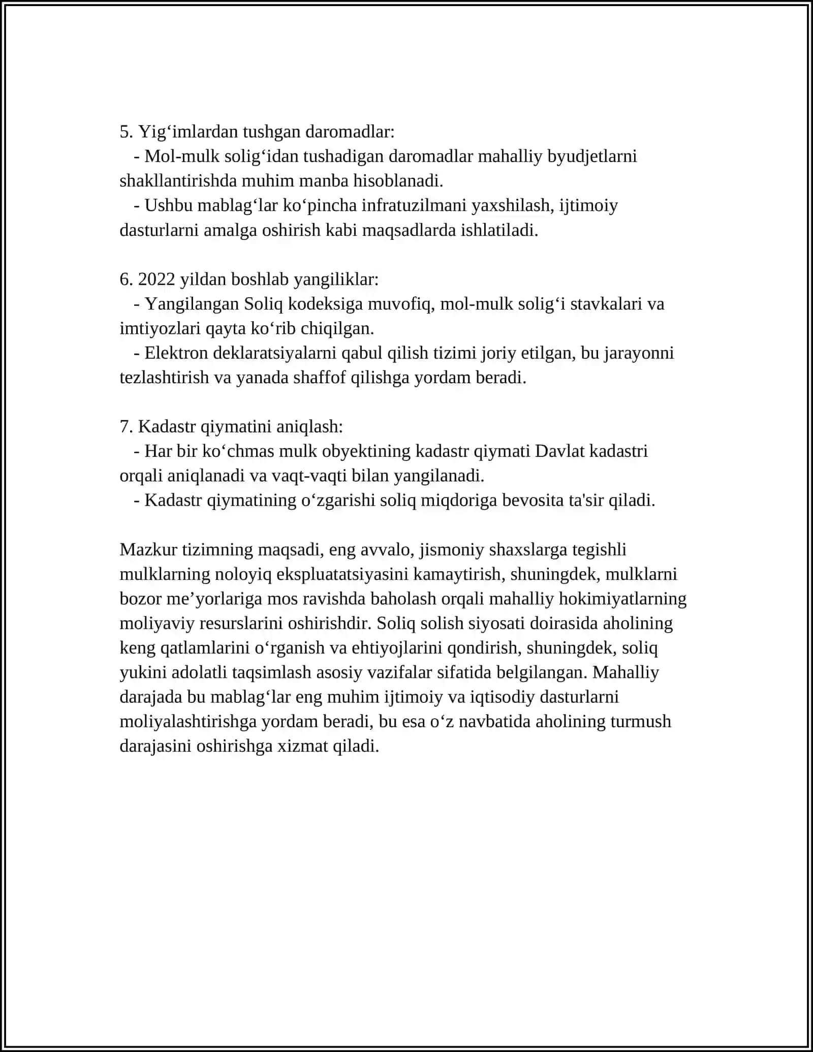 Jismoniy shaxslarning mol-mulk solig'i tizimi 4