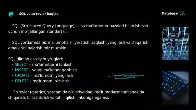 SQL tili va so‘rovlar haqida qisqacha ma’lumot 4