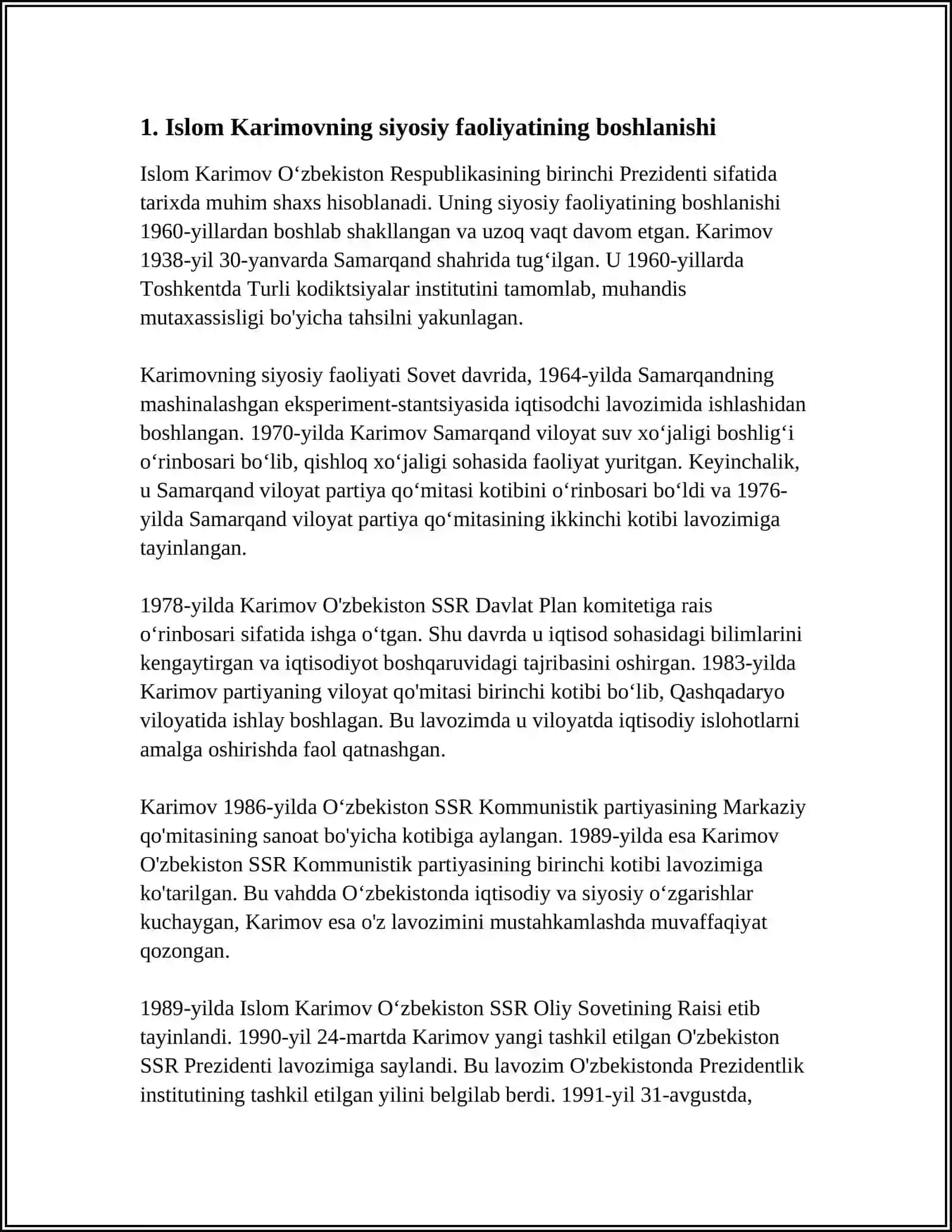 Islom Karimovning siyosiy faoliyatining boshlanishi 4
