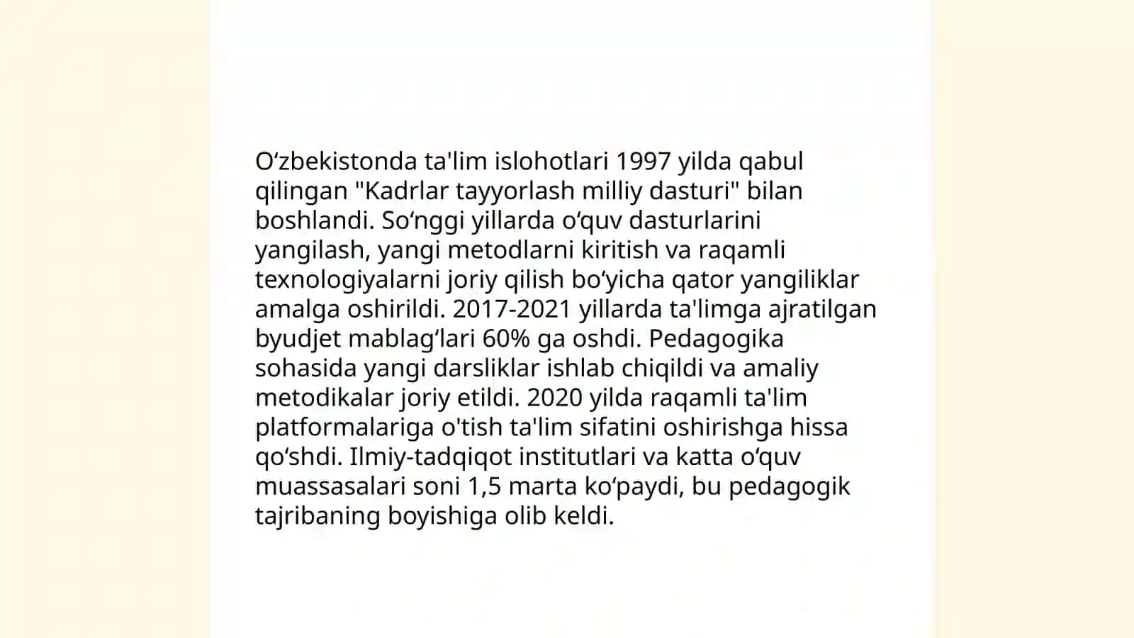Mustaqil O'zbekistonda pedagogika fanining rivojlanish tarixi 4