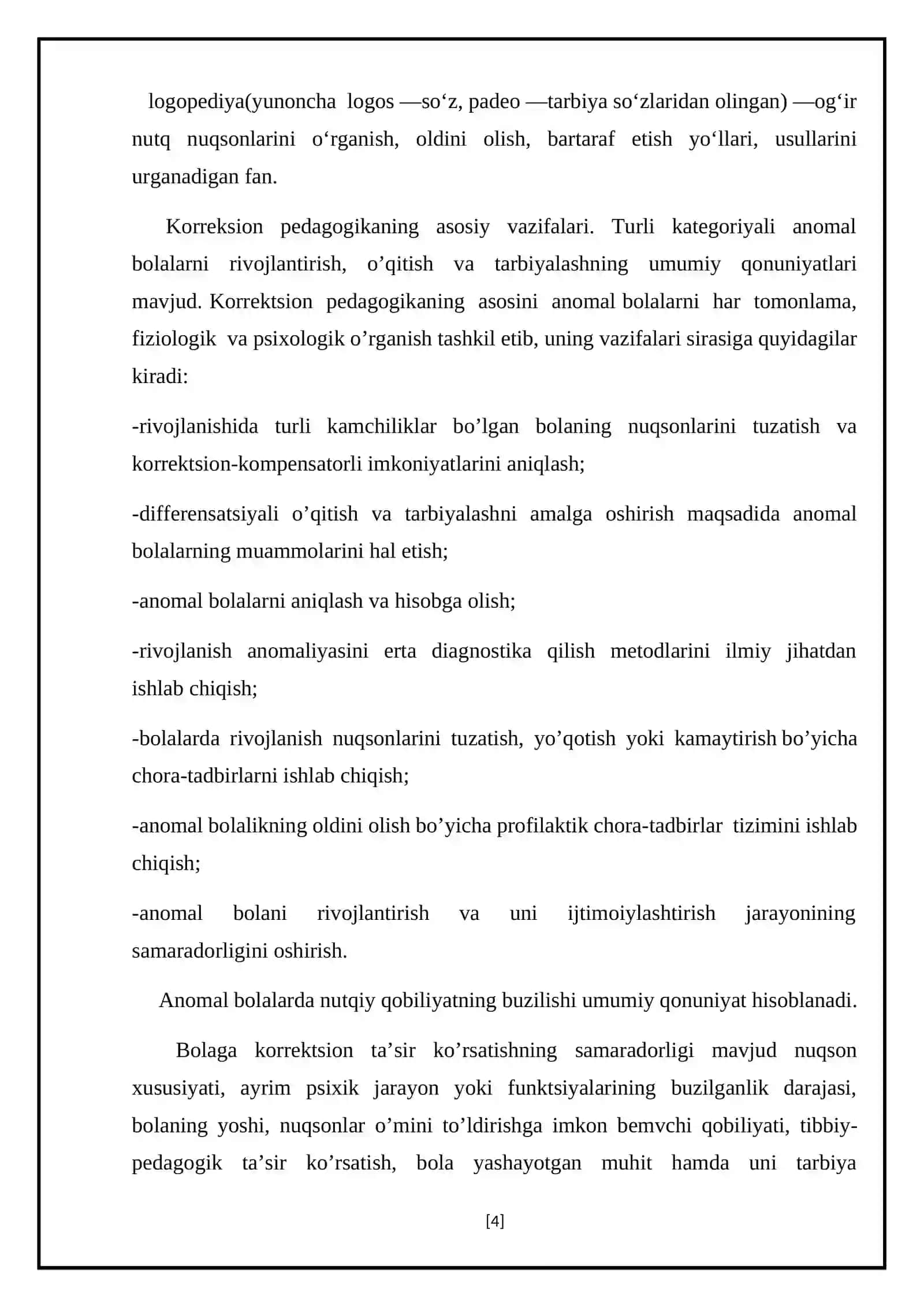 Mavzu: Korreksion pedagogikaning asosiy vazifalari,tamoyillari va metodlari 4