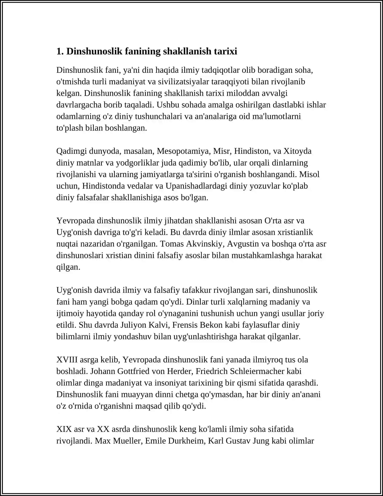 DINSHUNOSLIKNING FAN SIFATIDA SHAKLLANISHI,PREDMETI,FUNKSIYA VA KATEGORIYALARI 4