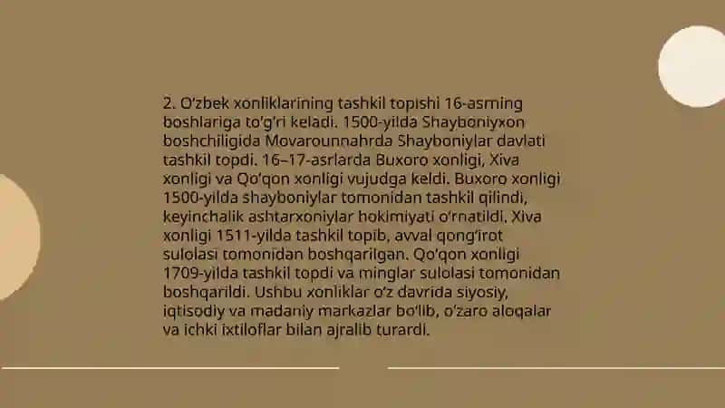 O‘zbek davlatchiligining shakllanishi 4