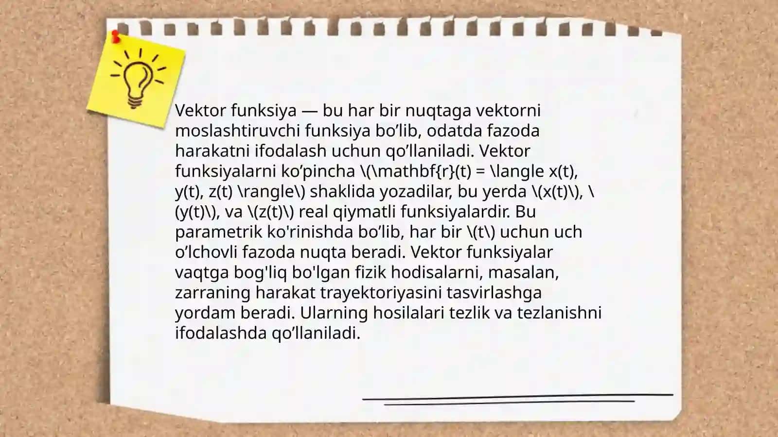 Ikki skalyar argumentli vektor funksiya va uni differensiallash qoidalari 4