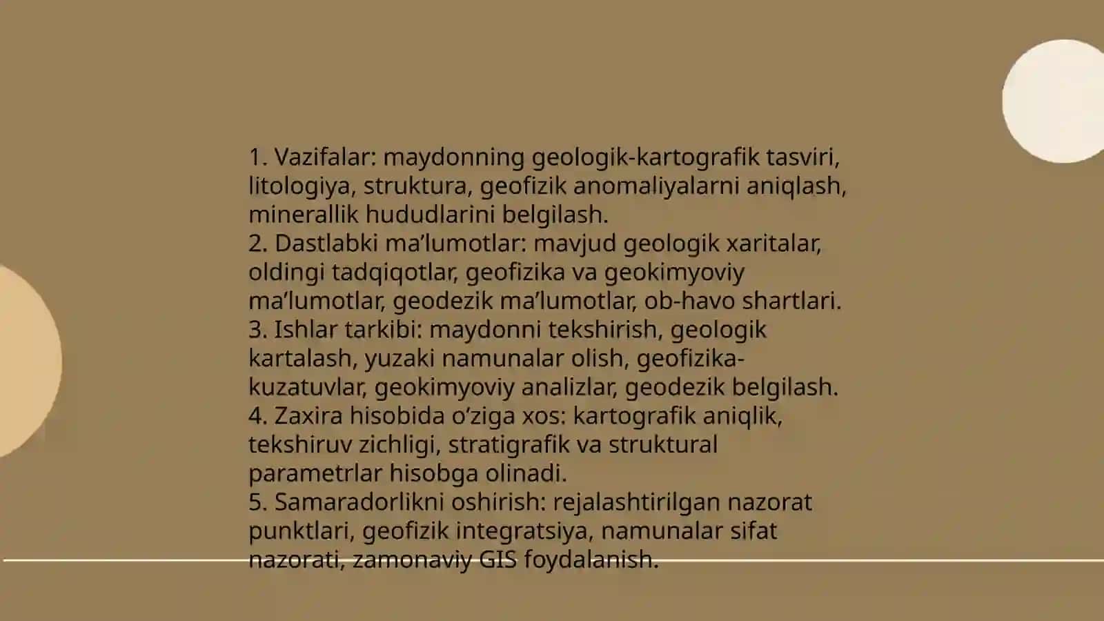 Razvedka bosqichining geologiya-qidiruv ishlaridagi asosiy vazifalari 4