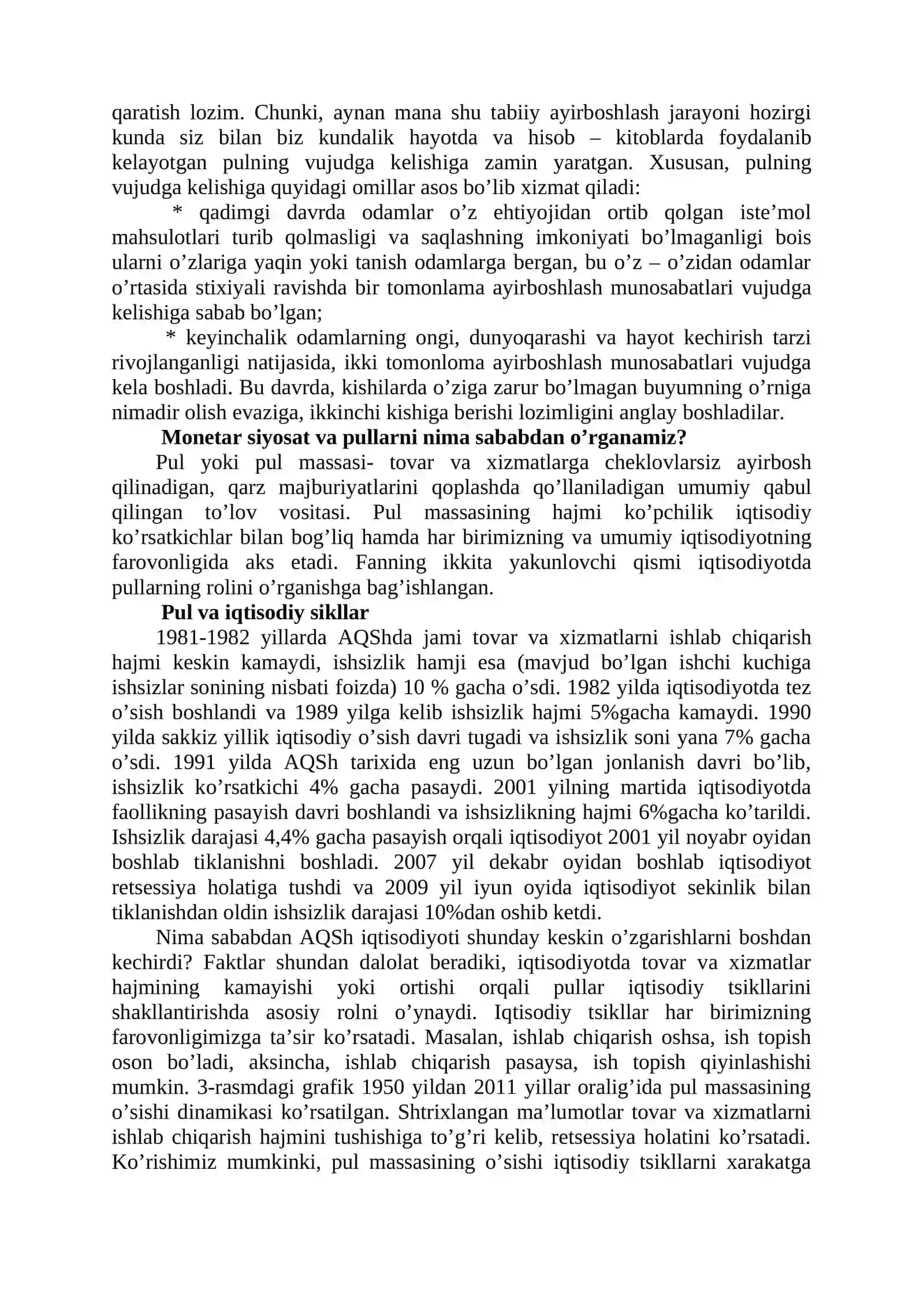 PUL VA BANKLAR fanining predmeti va vazifalari. Pulning paydo bo`lishi sabablari 4