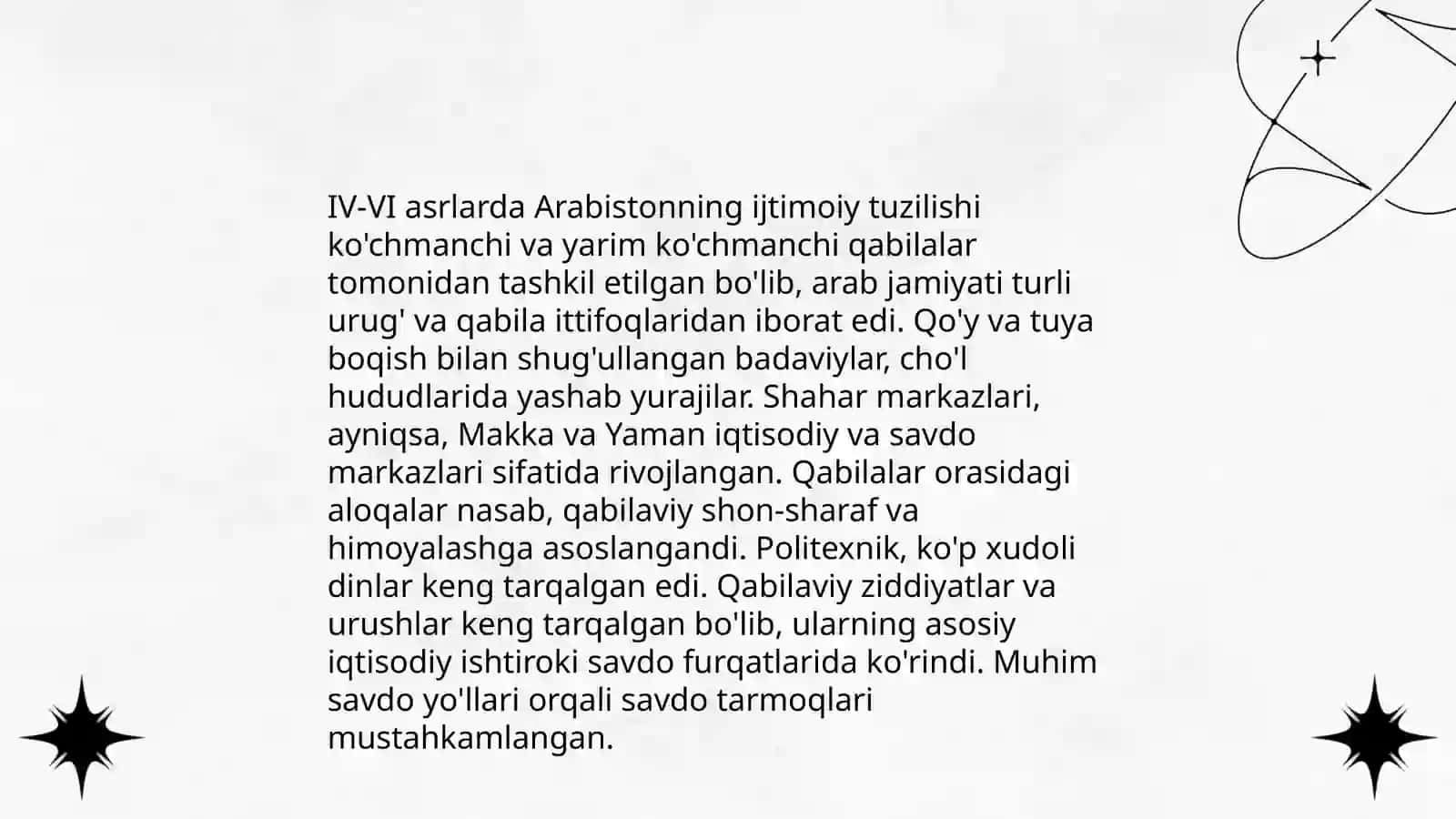 Islom diniga qadar arablarning ijtimoiy -iqtisodiy ahvoli 4
